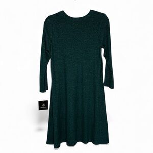 NWT Fortune + Ivy Emerald Green Textured Knit Swing Dress | Stretchy, Cozy
